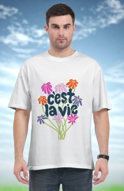 🌺 Limited Edition: "C'est La Vie" Floral Joy Oversized Tee