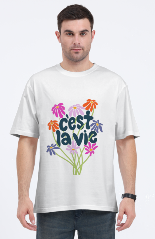 🌺 Limited Edition: "C'est La Vie" Floral Joy Oversized Tee