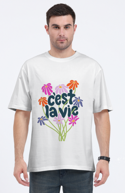 🌺 Limited Edition: "C'est La Vie" Floral Joy Oversized Tee