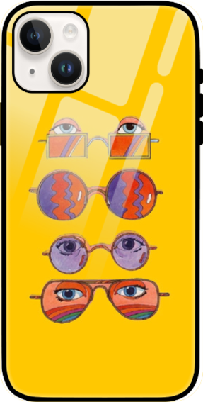 Limited Edition: Retro Vision iPhone 14 Glass Case - "Eyes on Style Collection"