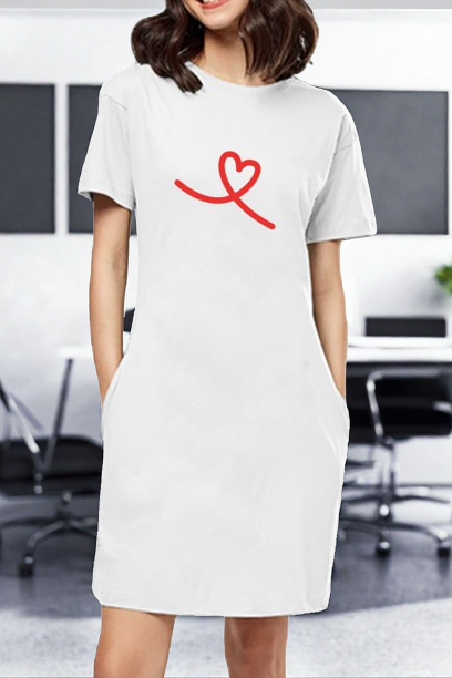 Limited Edition White Dress with Heartline Design