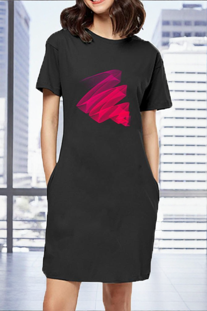 Limited Edition Black Dress with Stylish Abstract Logo