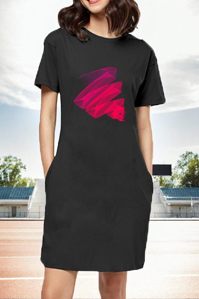 Limited Edition Black Dress with Stylish Abstract Logo